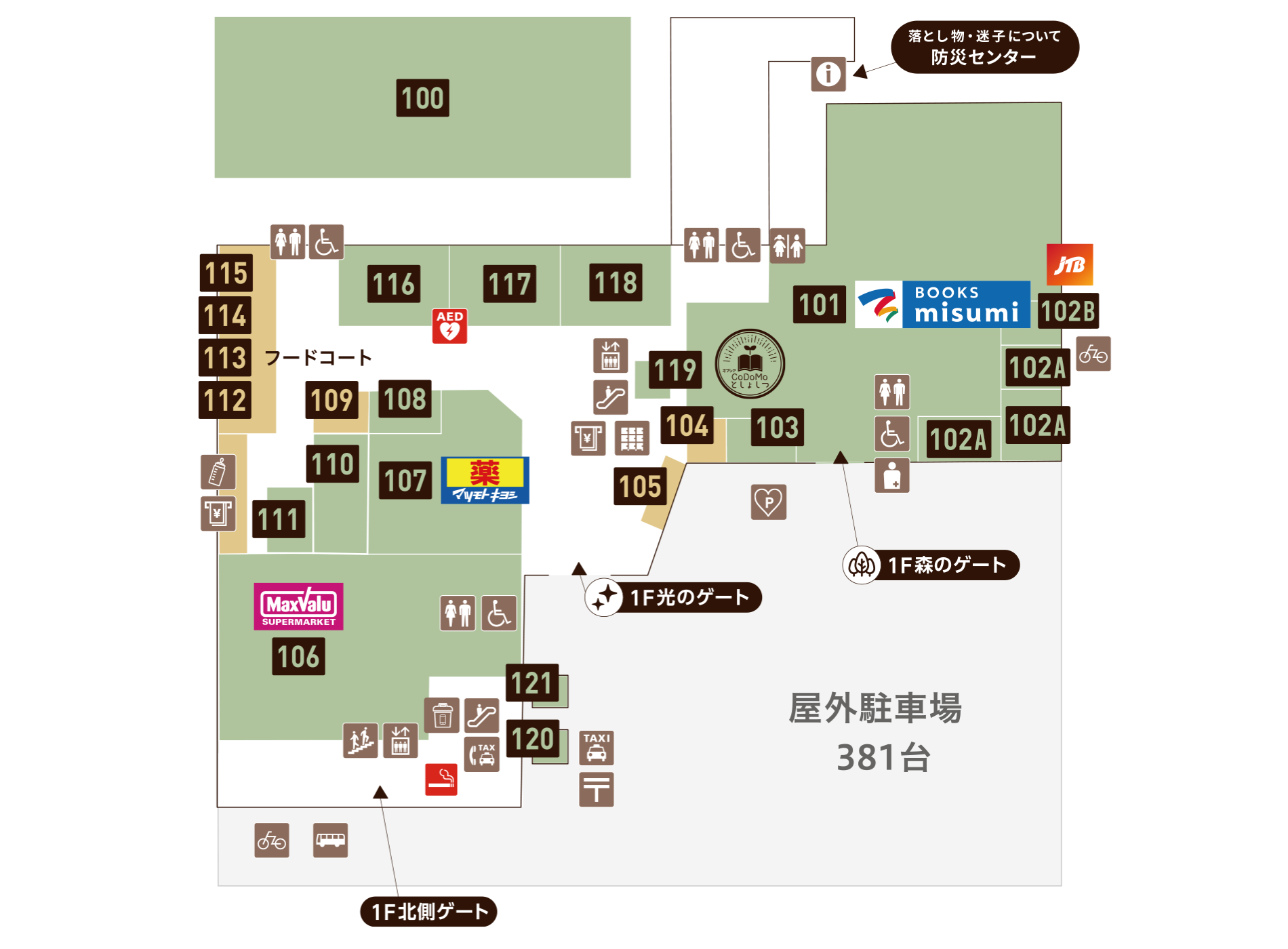 1F のフロアマップ