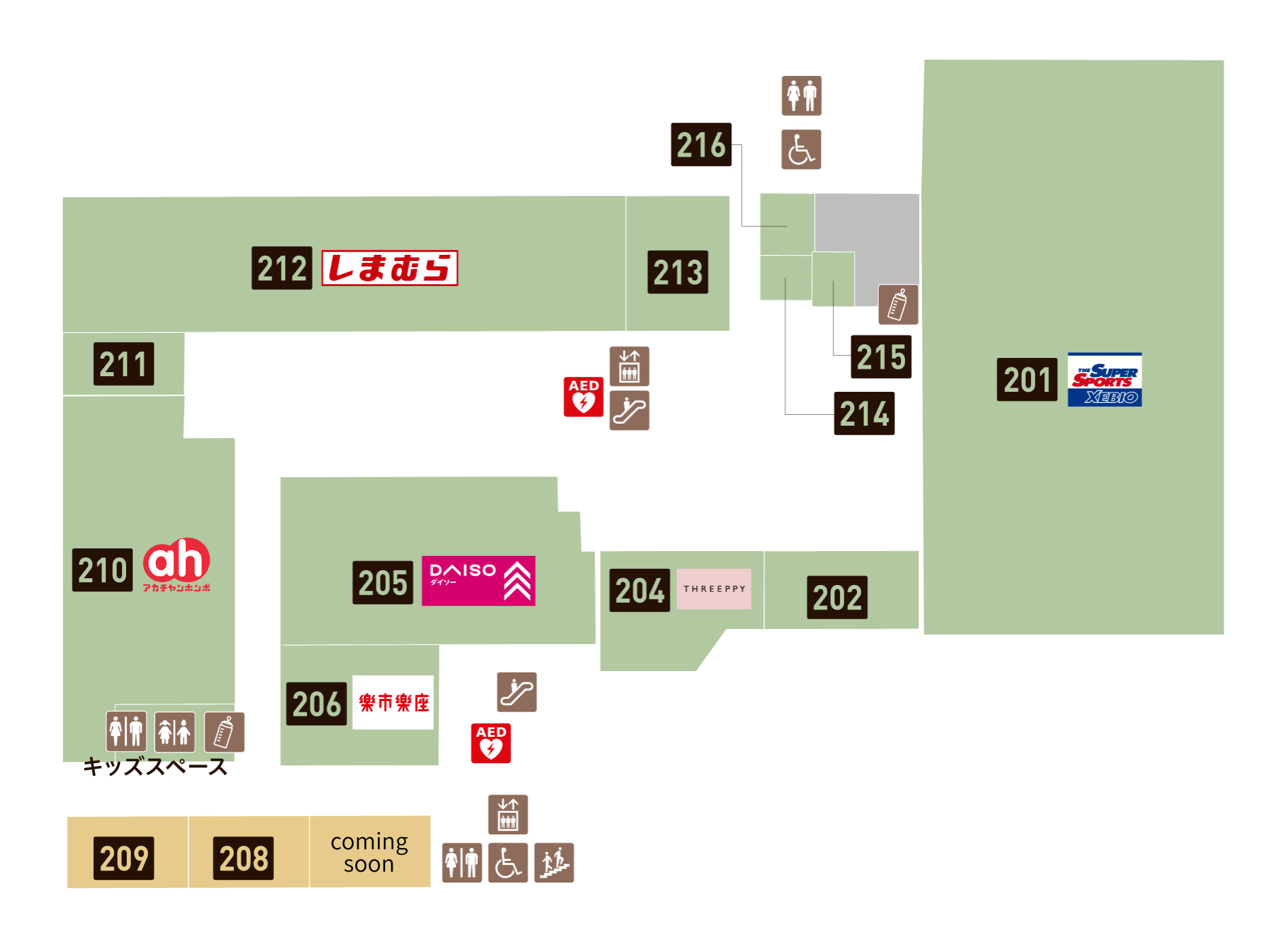 2F のフロアマップ